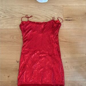 Zara Vibrant Red Sequin Dress